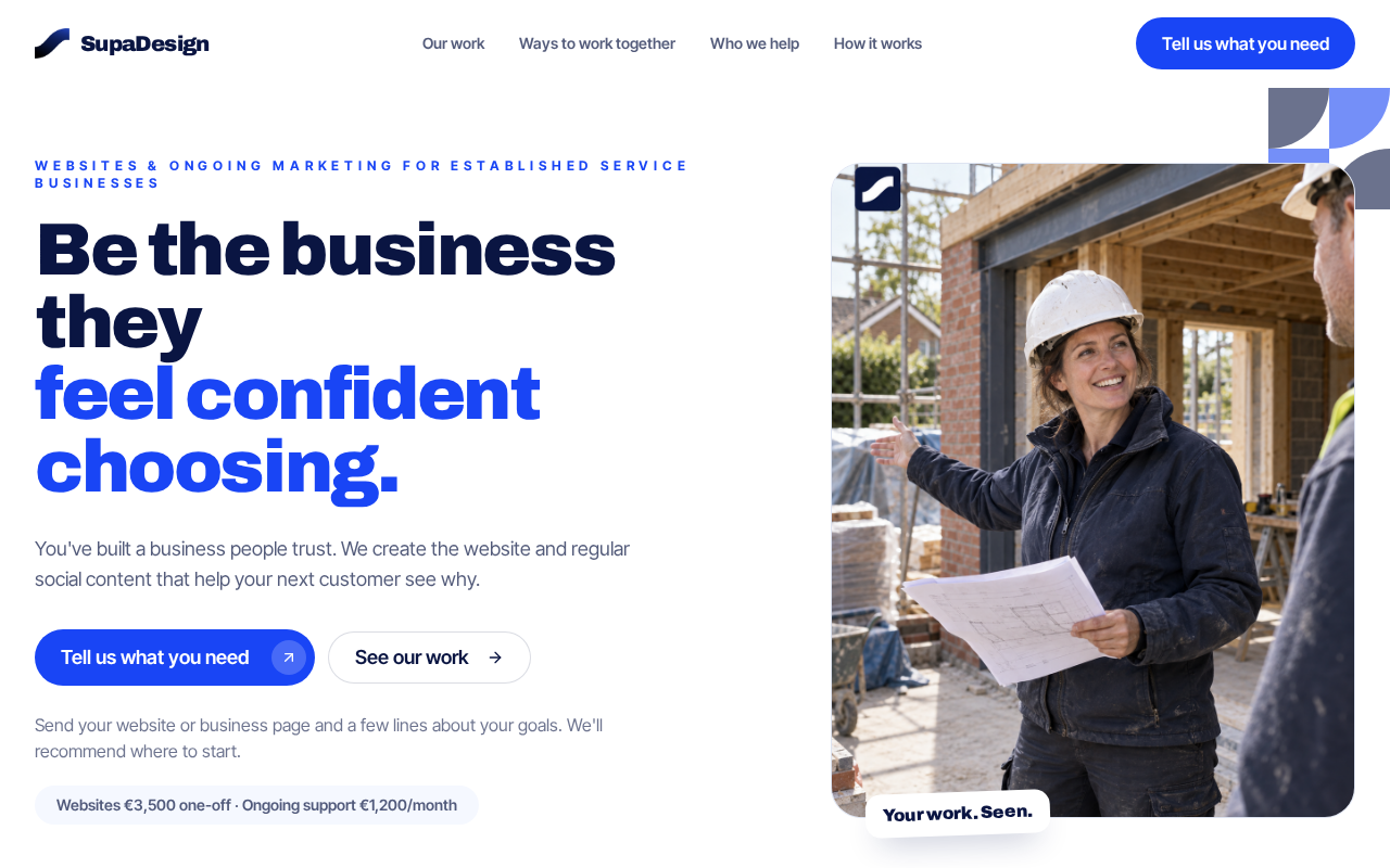 SupaDesign Services website